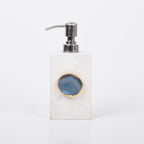 White Marble with Blue Agate Soap Dispenser