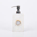 White Marble with White Agate Soap Dispenser