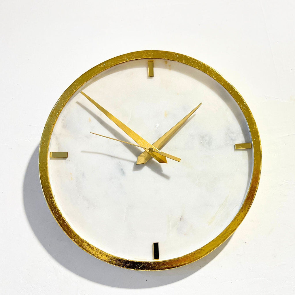 White Marble Rectangular Wall Clock
