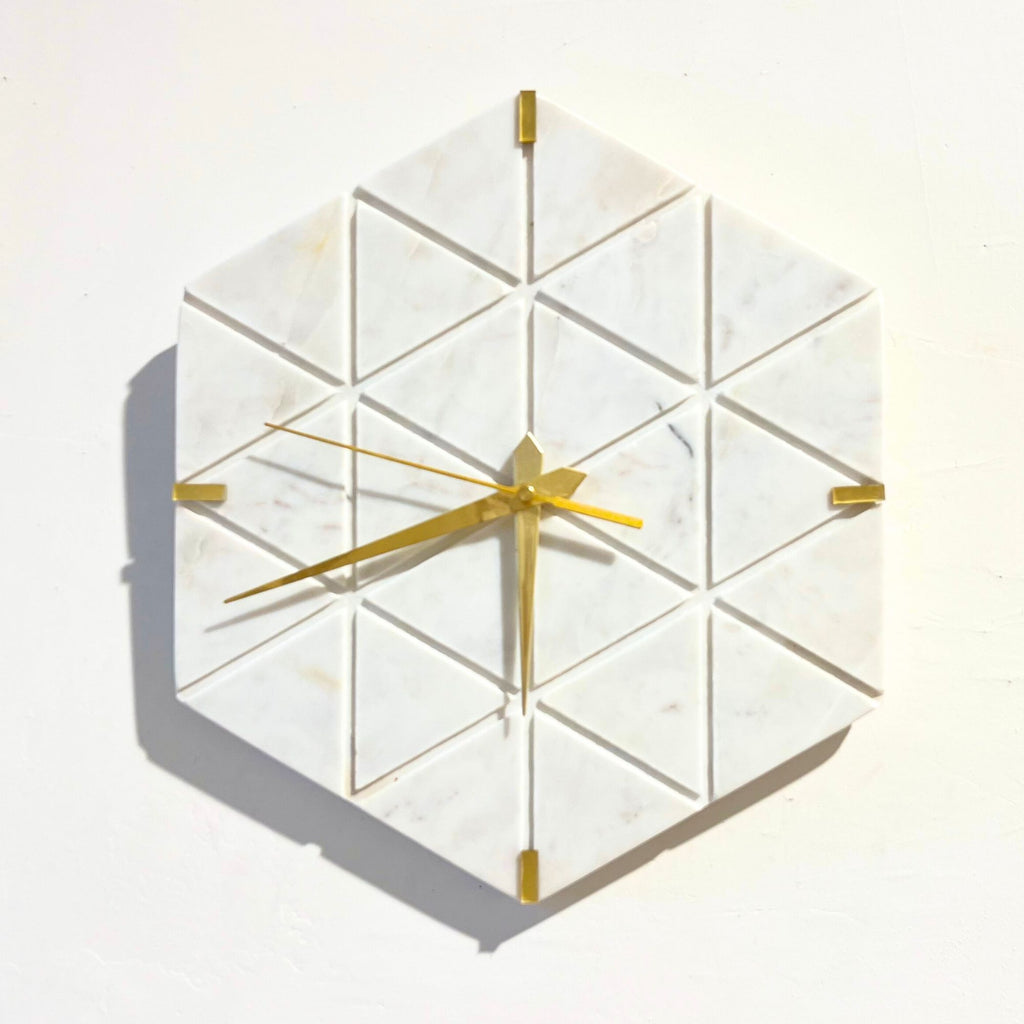 White Marble Round Wall Clock