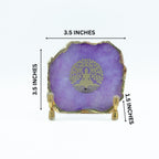 Budha Tree Pink Agate Metal Showpeice