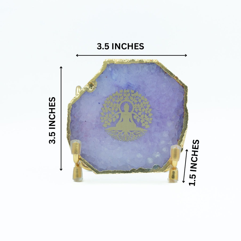Budha Tree Purple Agate Metal Showpeice