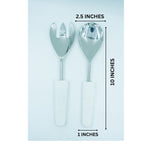 Marble salad server silver