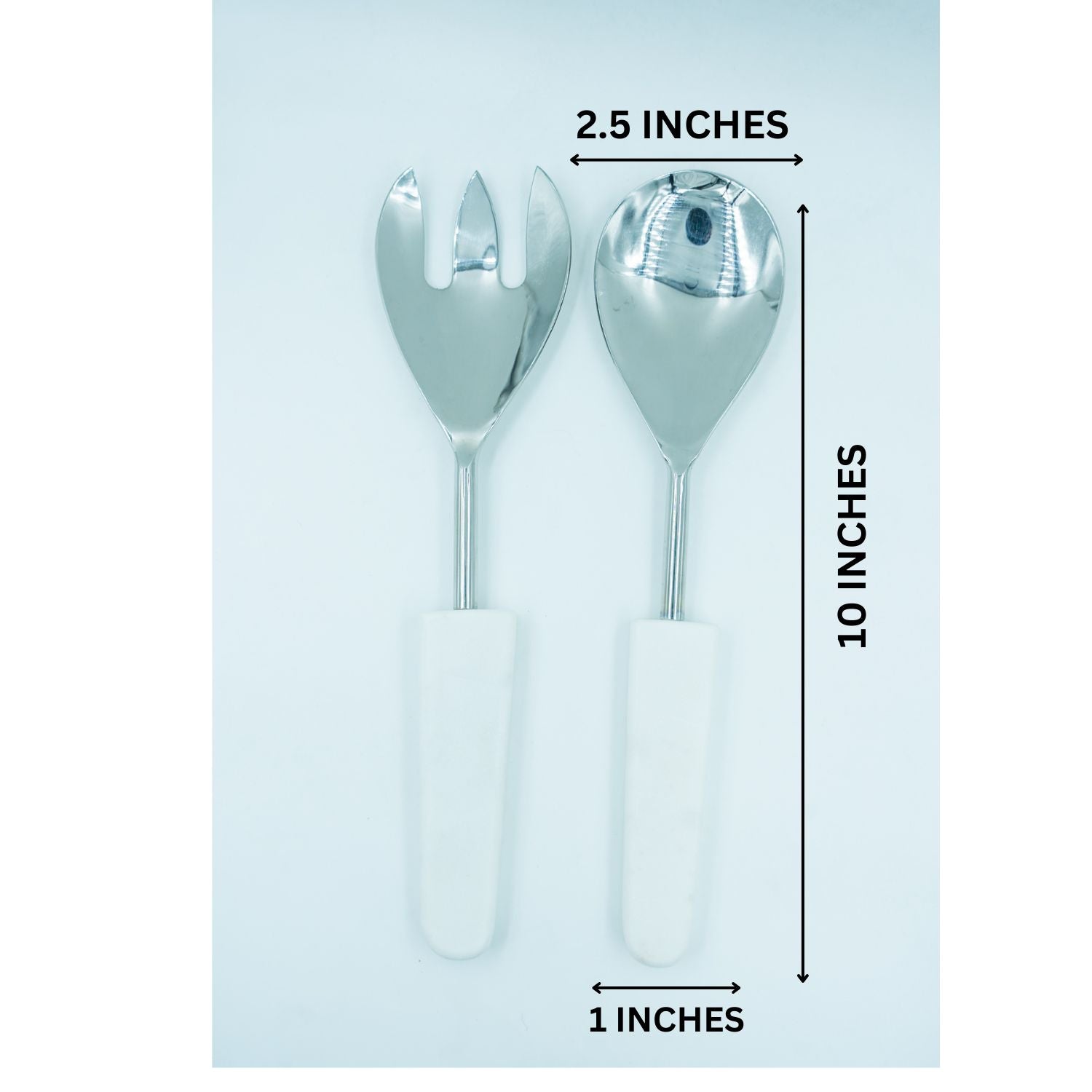 Marble salad server silver