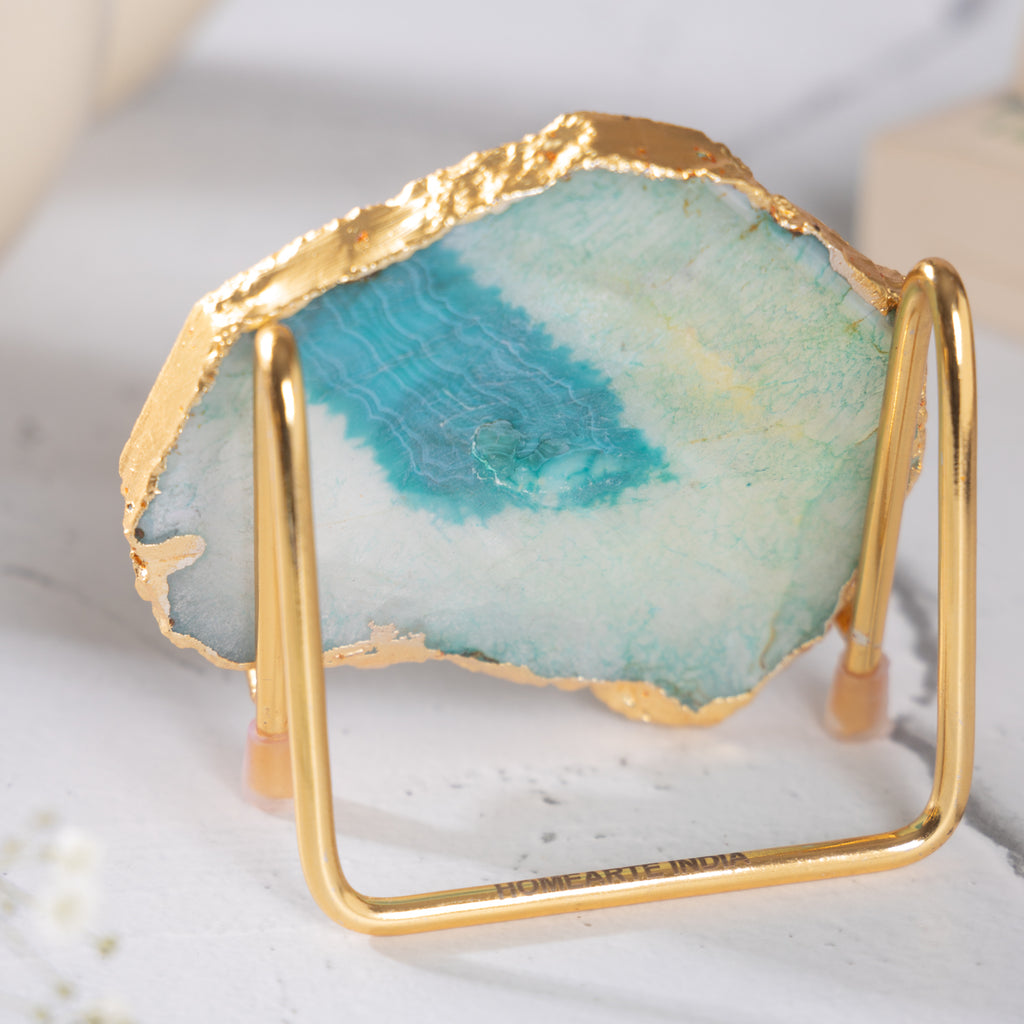 Ik Onkar Mantra Green Agate Metal Showpeice