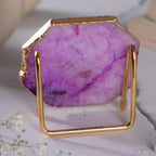 Budha Tree Purple Agate Metal Showpeice