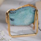 Ik Onkar Mantra Turquoise Agate Metal Showpeice