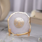 Budha Tree White Agate Metal Showpeice