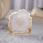 Ik Onkar Mantra White Agate Metal Showpeice