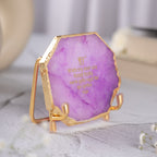 Ik Onkar Mantra Pink Agate Metal Showpeice