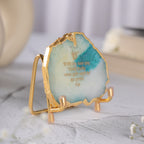 Ik Onkar Mantra Green Agate Metal Showpeice