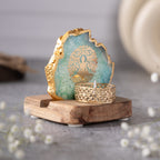 Budha Tree Turquoise Agate Tealight Wooden