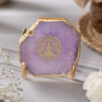 Budha Tree Purple Agate Metal Showpeice