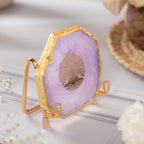 Budha Tree Purple Agate Metal Showpeice