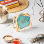 Ik Onkar Mantra Turquoise Agate Metal Showpeice