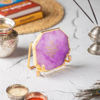 Ik Onkar Mantra Pink Agate Metal Showpeice