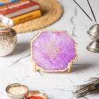 Ik Onkar Mantra Pink Agate Metal Showpeice