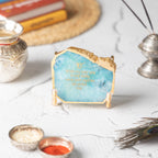 Ik Onkar Mantra Turquoise Agate Metal Showpeice