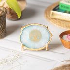 Budha Tree Green Agate Metal Showpeice