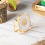 Budha Tree White Agate Metal Showpeice