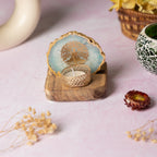 Budha Tree Green Agate Tealight Wooden