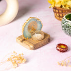 Budha Tree Green Agate Tealight Wooden