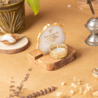 Ik Onkar Mantra White Agate Tealight Wooden