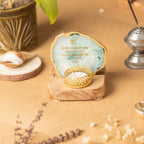 Ik Onkar Mantra Green Agate Tealight Wooden