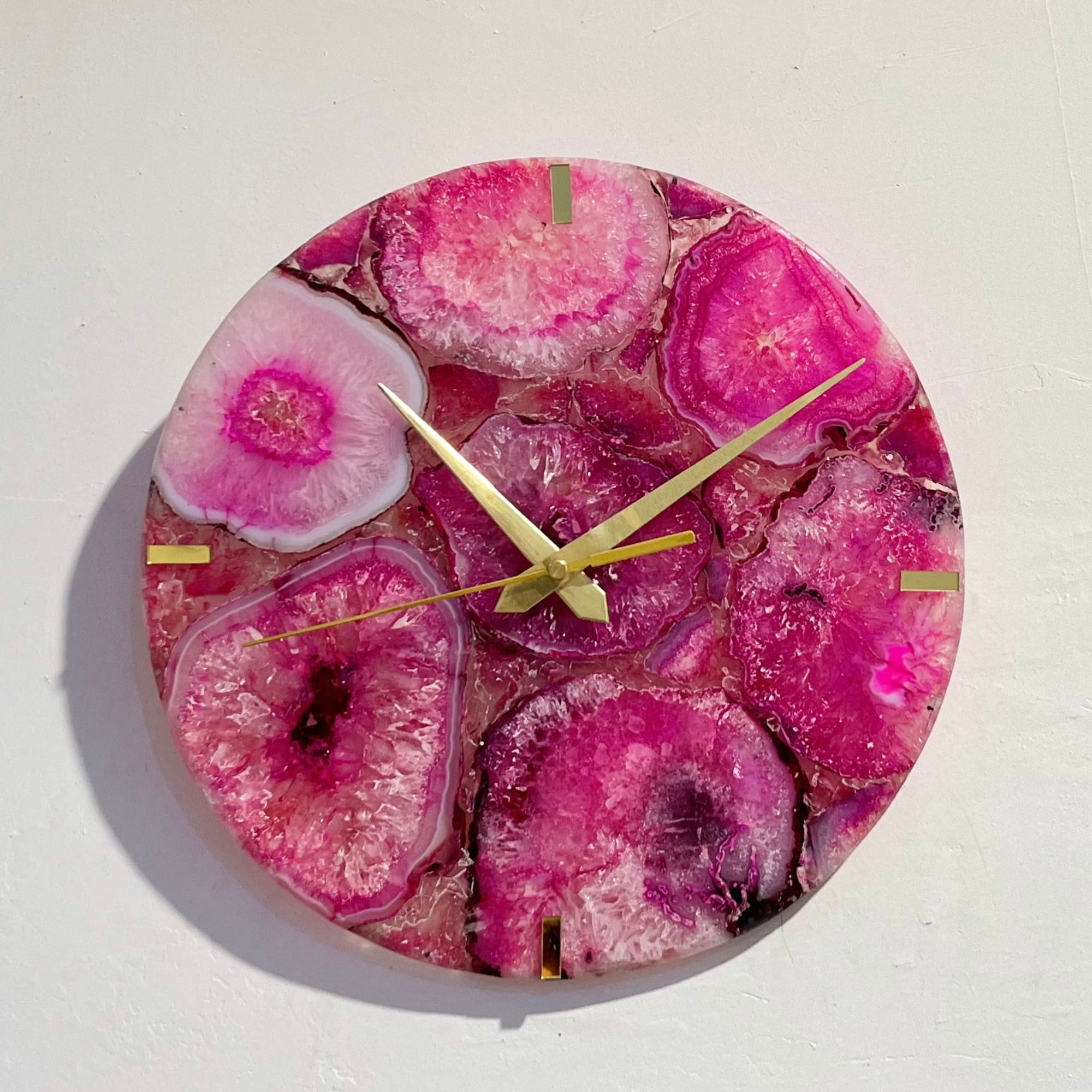 Multi Color Agate  Round Wall Clock