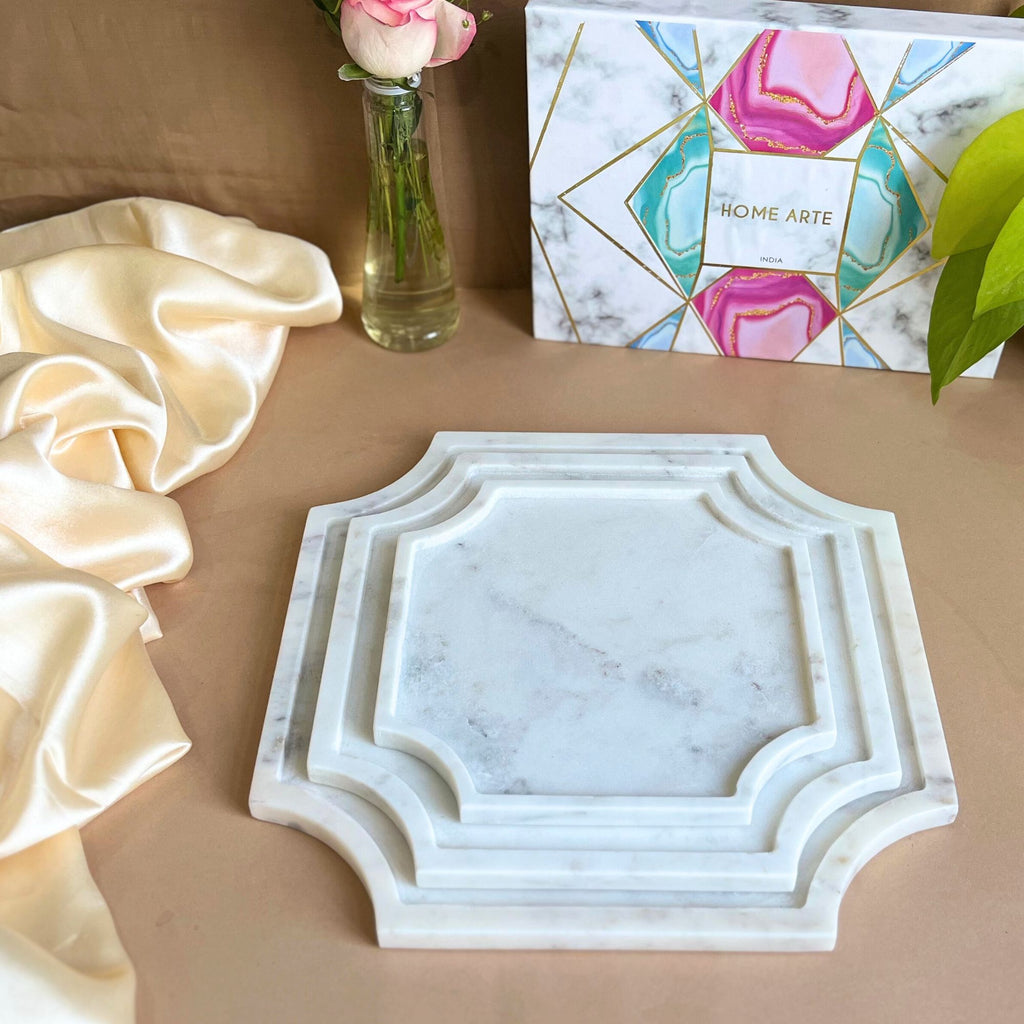 Cross  Marble Platter (set of 3)