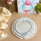 Hexagon  Marble Platter (set of 3)