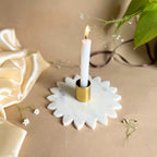 Marble Candle Holder With Sunflower Shape