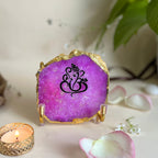 Lord Ganesh Ji - pink Agate Metal Stand