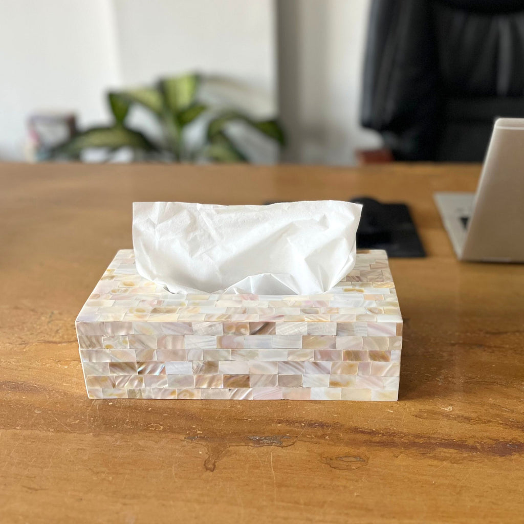 Mother Of Pearl Tissue Box Holder