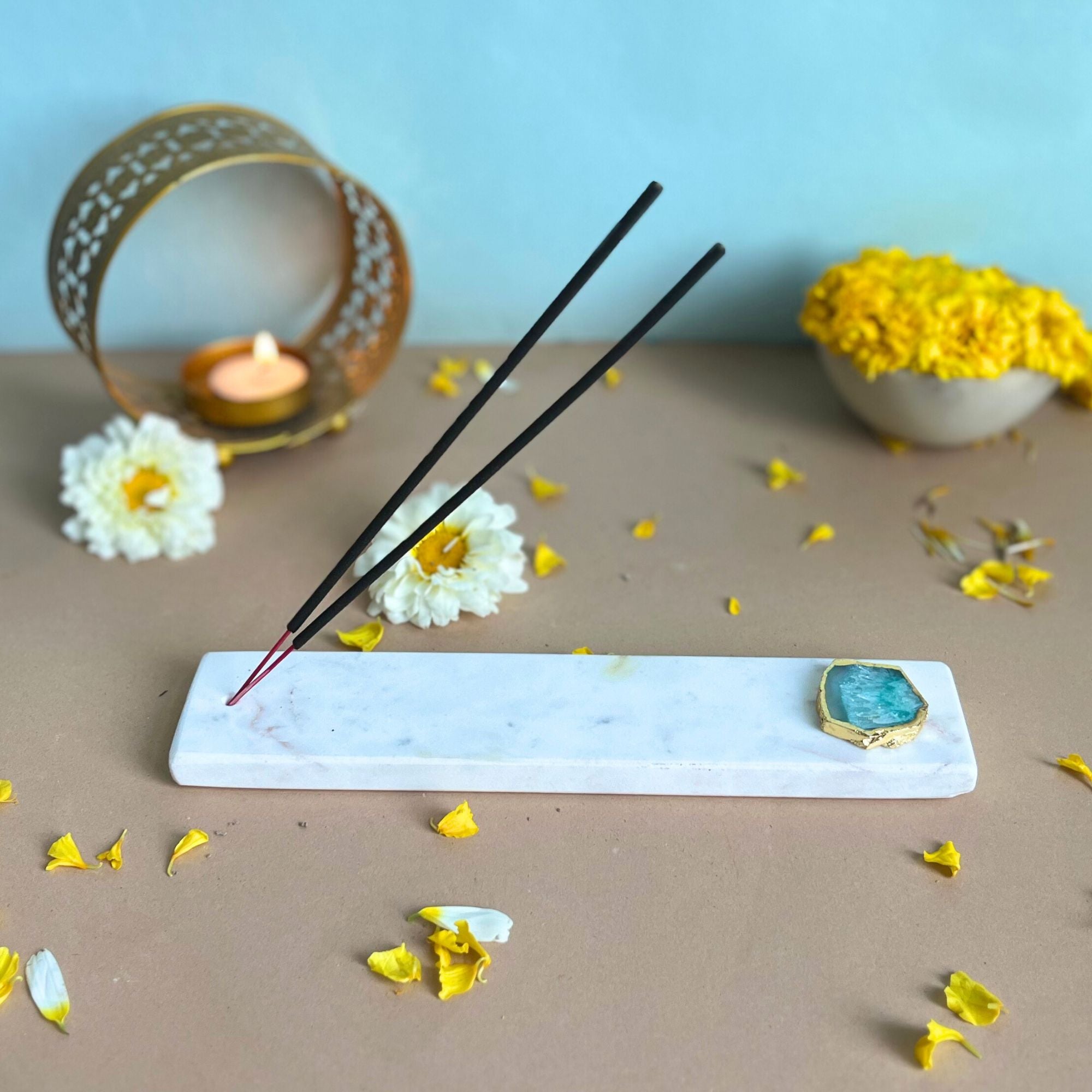 Blue Agate -   marble Incense Holder