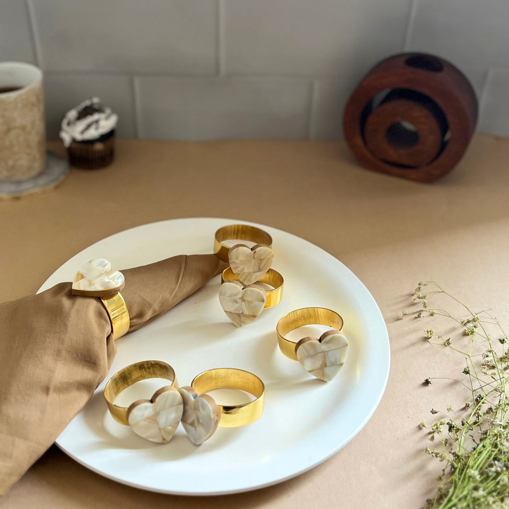 Round Shape  Mother of Pearl Napkin Rings set