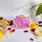 Jai Shree Ram Blue Agate  with Metal Stand