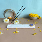 Marble Agarbatti Stand with Purple Agate