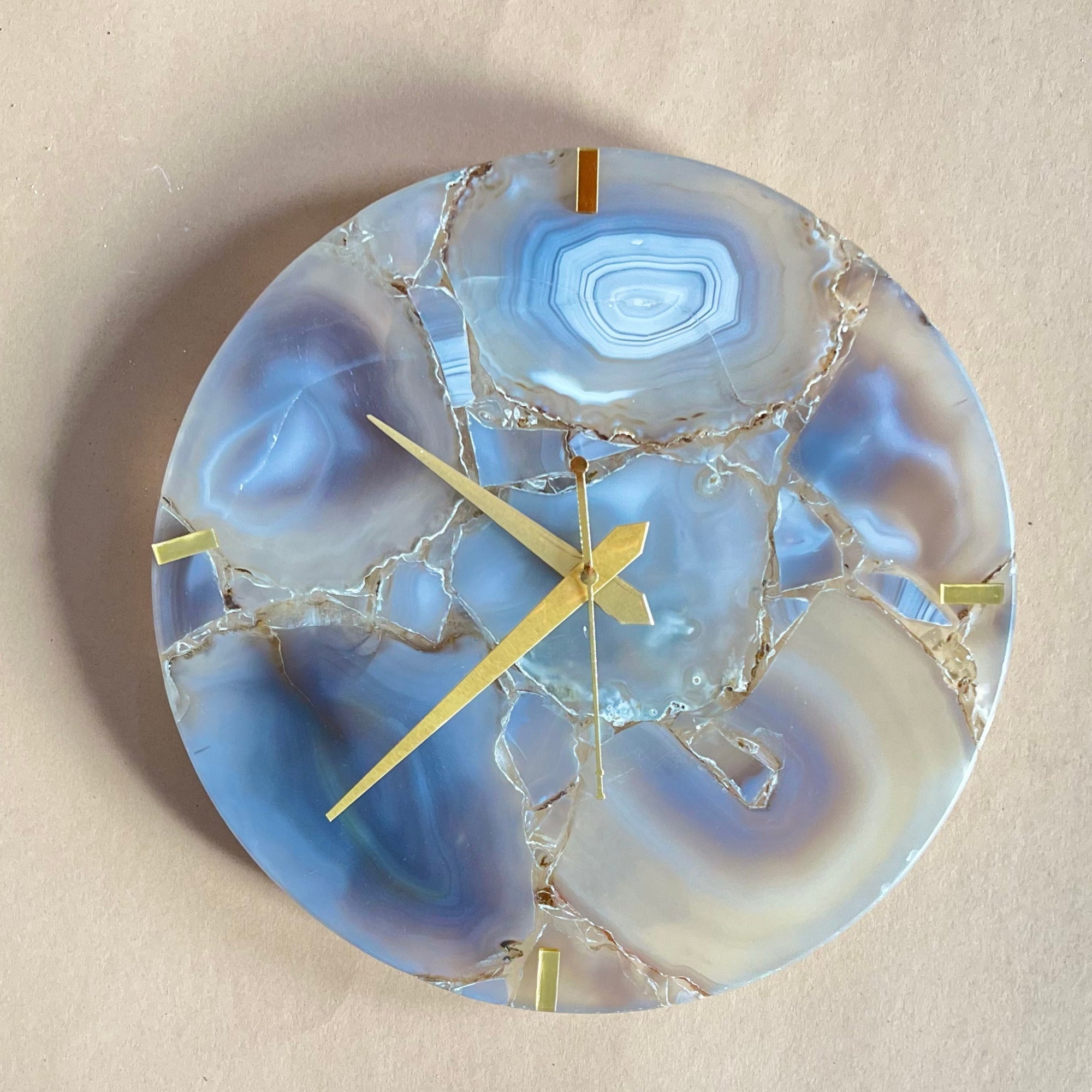 Purple  Agate Round Wall Clock