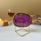 Turquoise Crystal Agate Desktop Clock with Stand