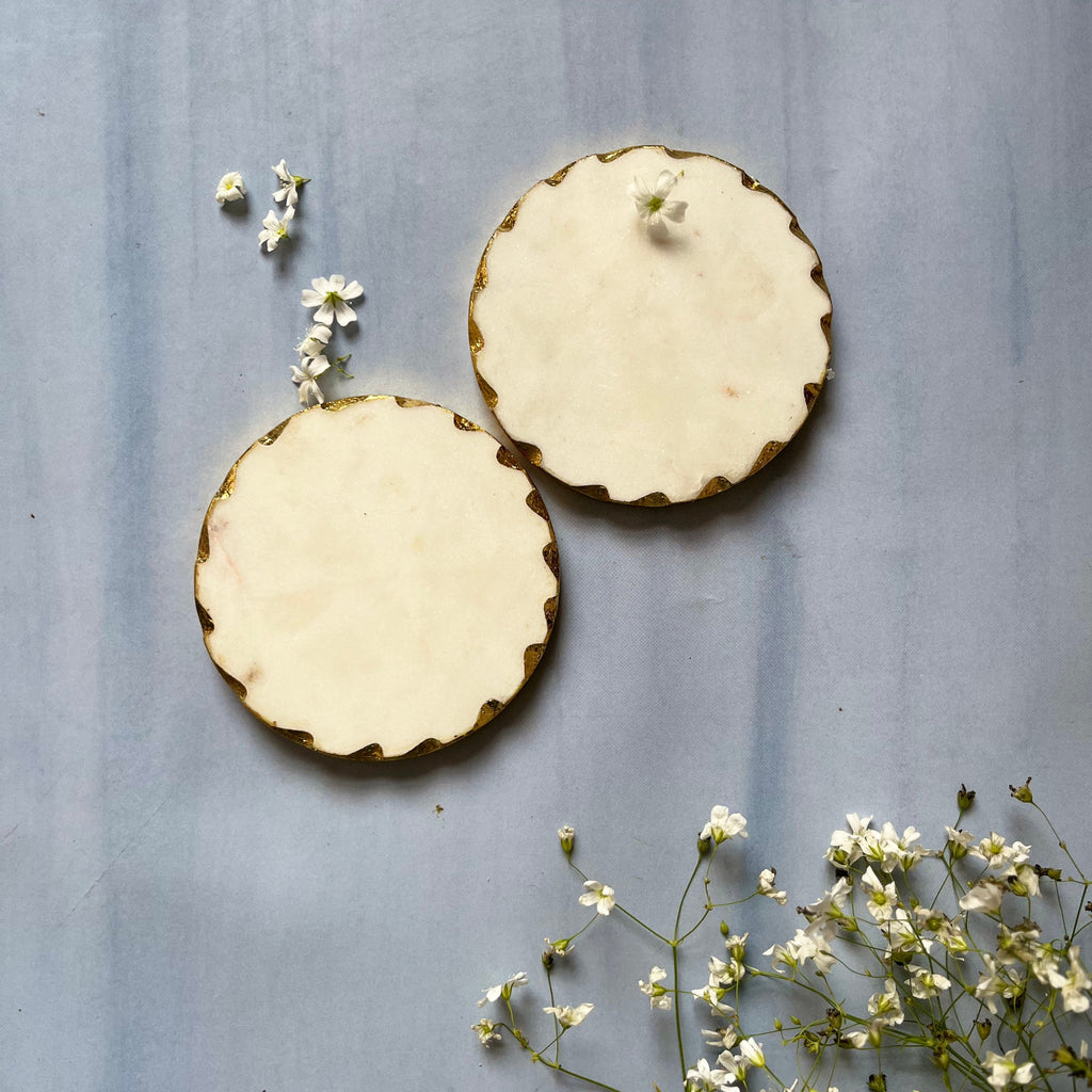 White Marble Round Coaster