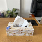 Blue Agate with  Mother of Pearl Tissue Box Holder