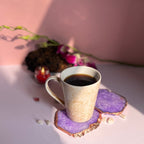 Brown  Crystal Agate Coaster With Rose Gold Plating