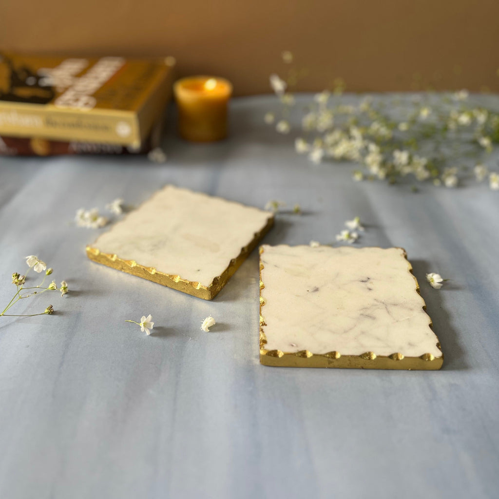 White Marble Square Coaster