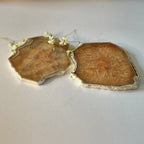 Pink  Crystal Agate Coaster With Silver Plating