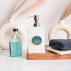White Marble with Green Agate Soap Dispenser