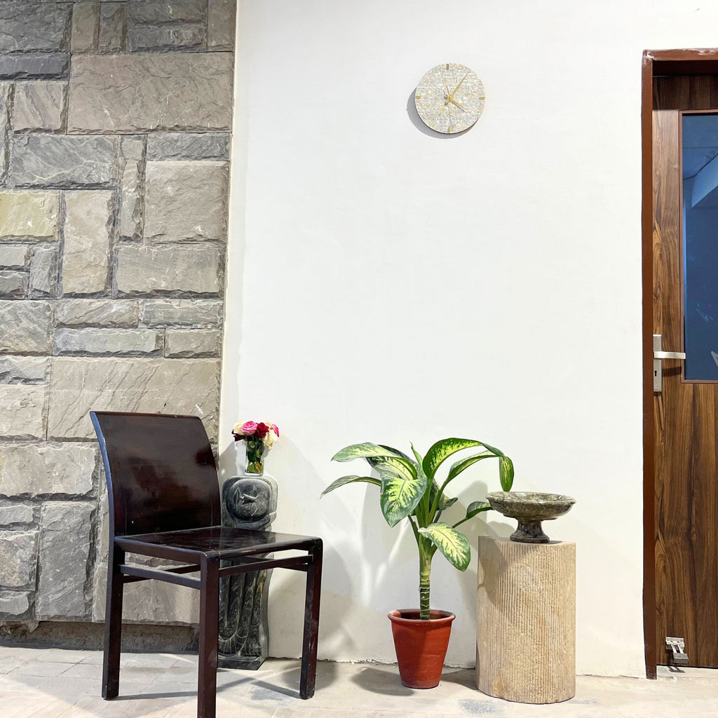 Mother of Pearl Rectangle Wall Clock