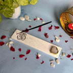Marble with Agate Om Agarbatti Stand