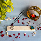 Marble with Agate Gayatri Mantra Agarbatti Stand