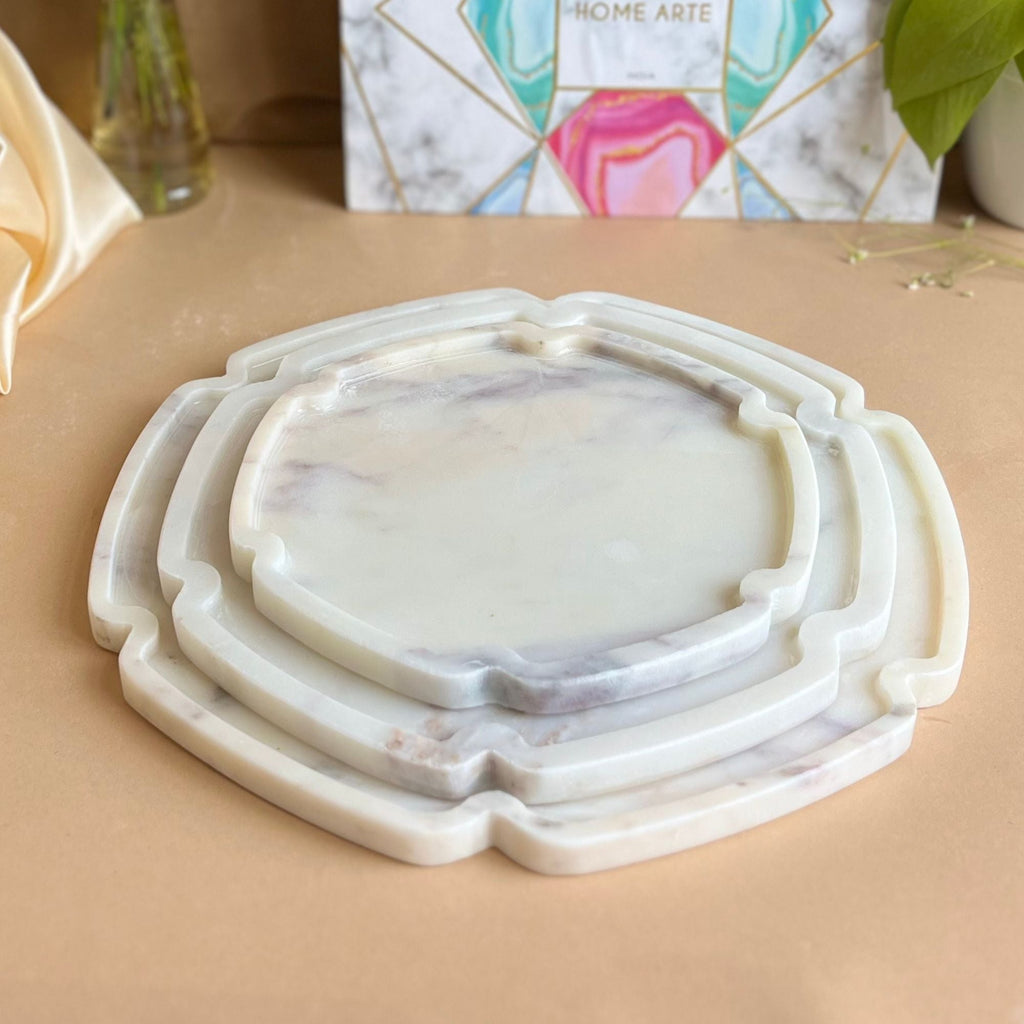 Octagon  Marble Platter (set of 3)